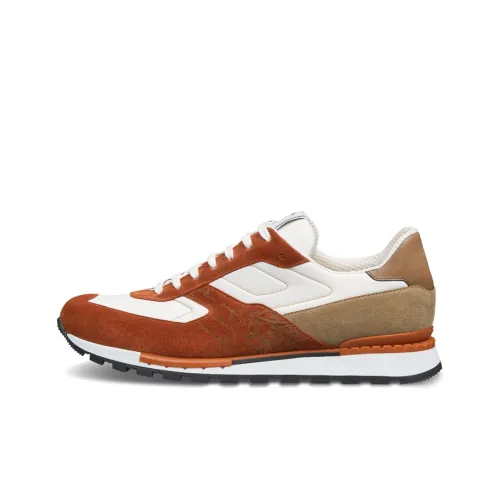 BERLUTI Fast Track Cushioning Anti-Slip And Wear-Resistant Low-Top Casual Shoes Men's White Rusty Red