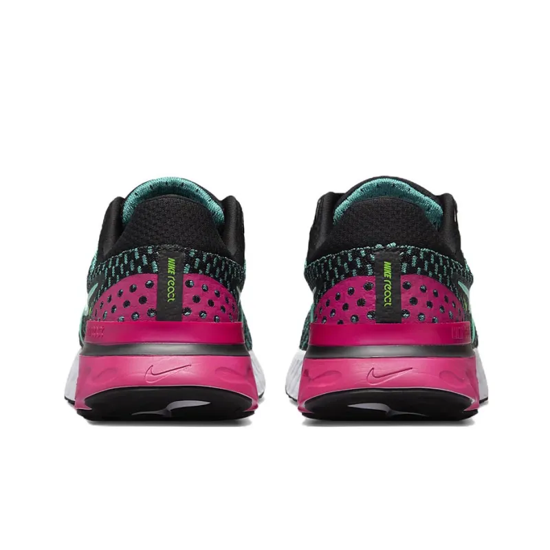 Nike React Infinity Run Flyknit 3 Black Pink Turquoise Women's-4