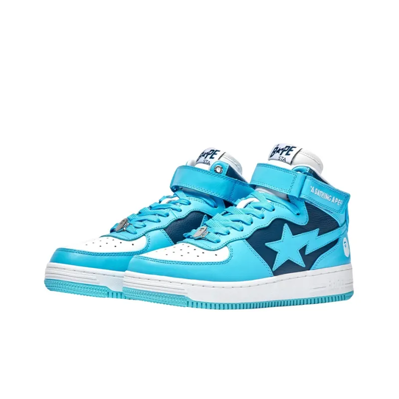 A BATHING APE Bape STA MI Stylish Skateboarding Shoes Women's Sky Blue-2