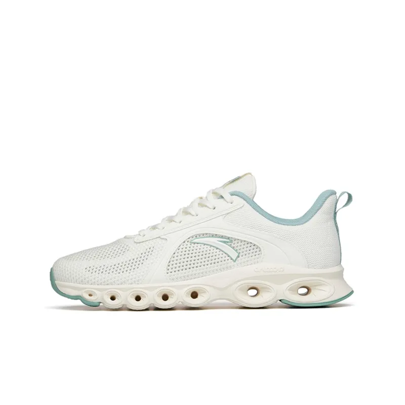 Anta Cushioned Slip-Resistant Abrasion-Resistant Breathable Low-Top Running Shoes Men's White-0