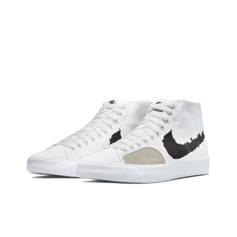 Nike Sb Blazer Court Mid Prm White Black-2
