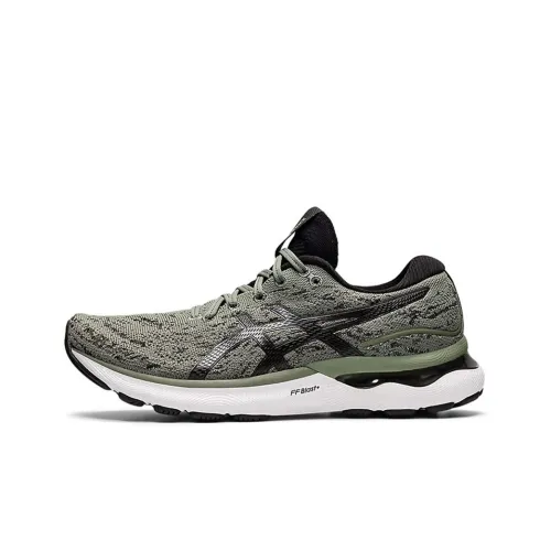 Asics GEL-Nimbus 24 Running Shoes Men Mid-Top Green/Black