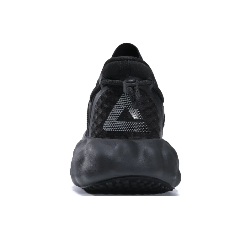 PEAK Cushioning Abrasion Resistant Breathable Low Top Running Shoes Men's All Black-3