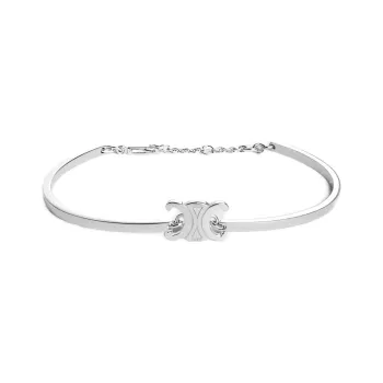 CELINE Triomphe Articulated Bracelet In Brass With Rhodium Finish