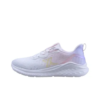 XTEP Anti Slip Wear Resistant Breathable Lightweight Low Top Running Shoes Women's Pink White