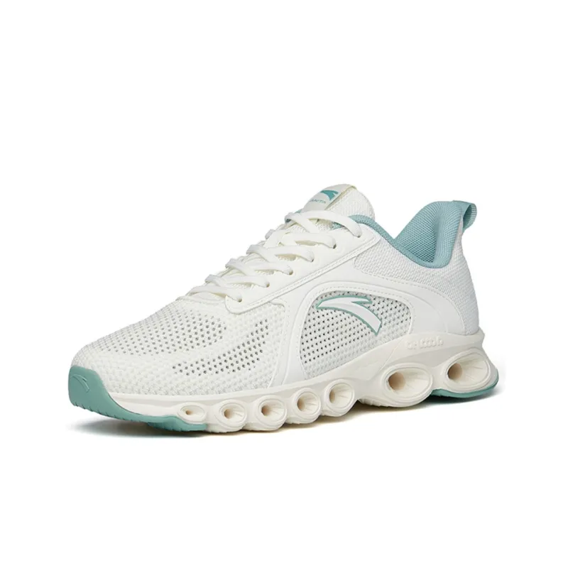 Anta Cushioned Slip-Resistant Abrasion-Resistant Breathable Low-Top Running Shoes Men's White-1