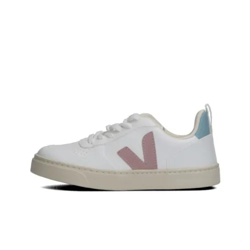 VEJA V-10 Skateboard Shoes Women's Low-Top White Pink