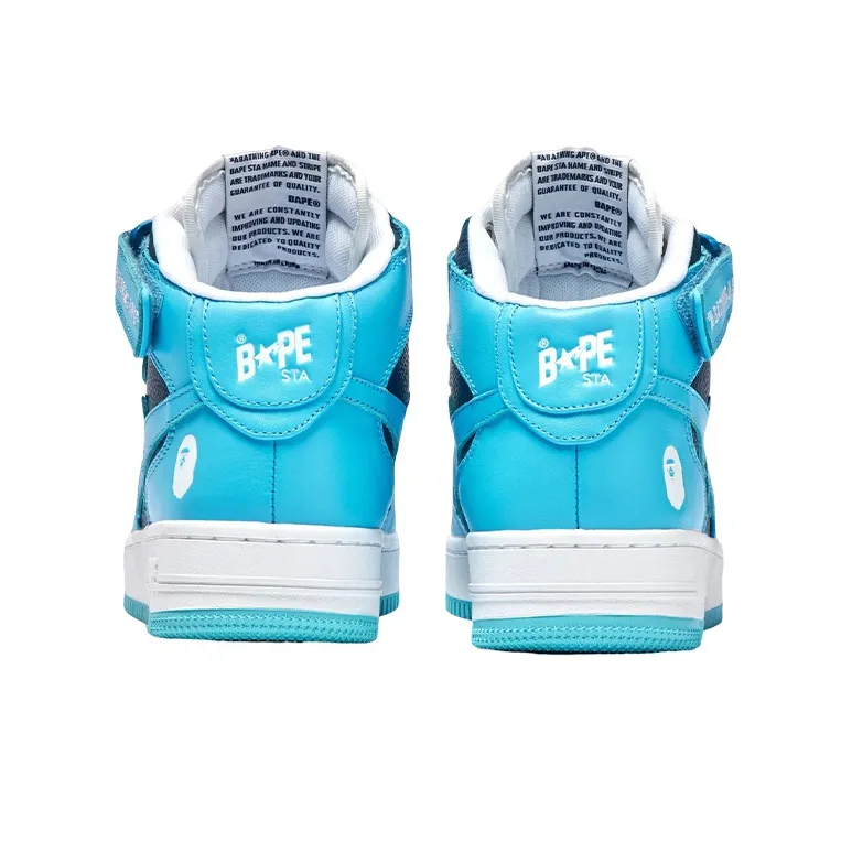 A BATHING APE Bape STA MI Stylish Skateboarding Shoes Women's Sky Blue-4