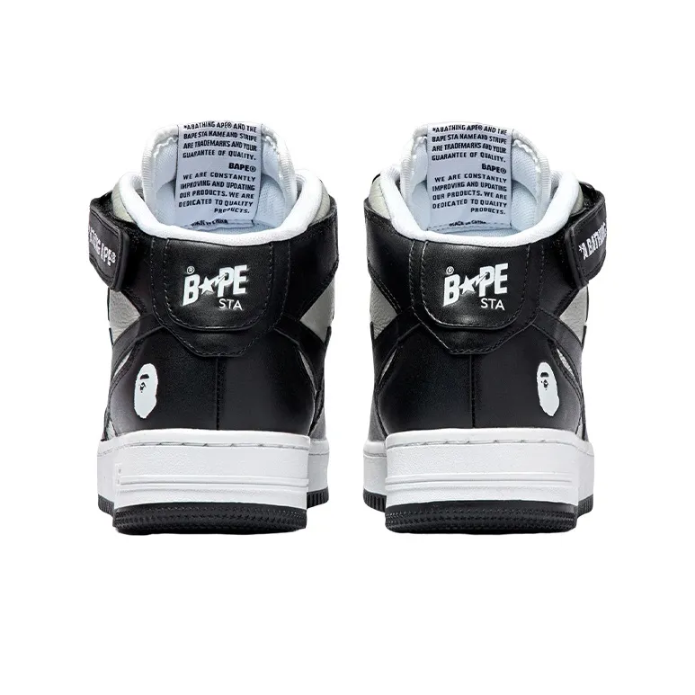 A BATHING APE Bape STA MI Stylish Skateboarding Shoes Women's Black-3