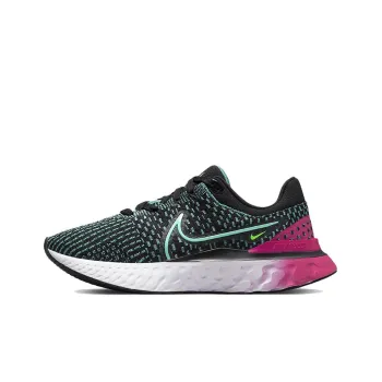 Nike React Infinity Run Flyknit 3 Black Pink Turquoise Women's