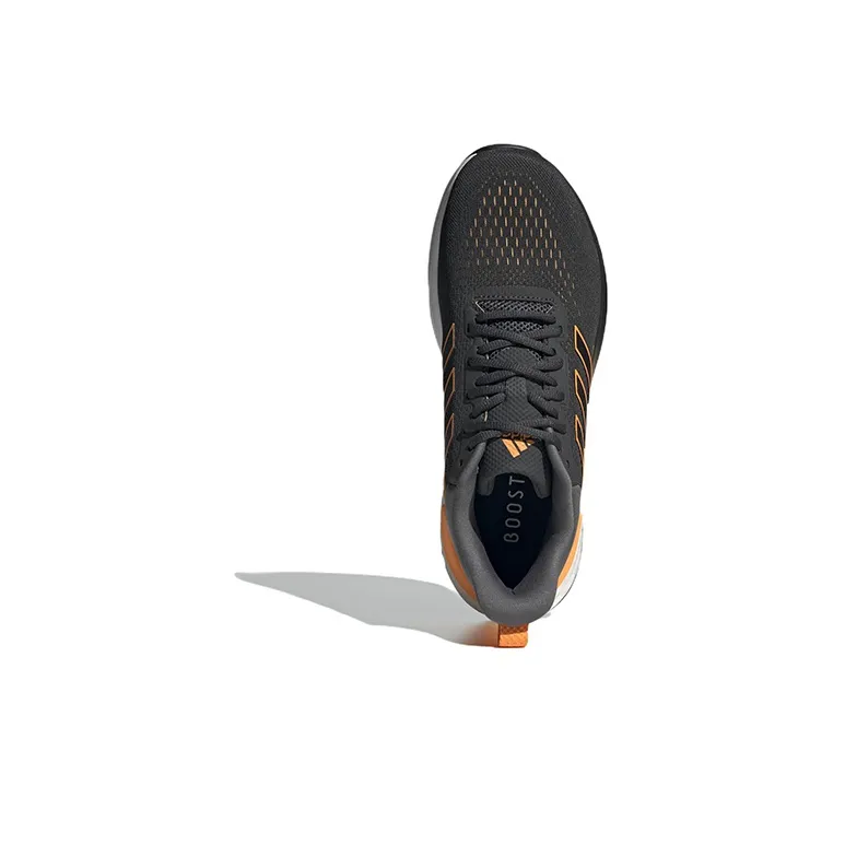 Adidas Response Running Shoes Men Low Top Black Gray/Orange Yellow-4