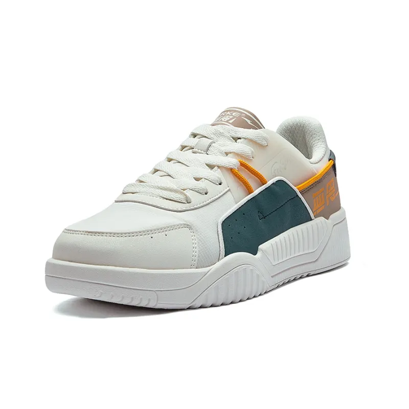 Erke Fearless Low-Top Skateboard Shoes Men's White Gray Umber-2