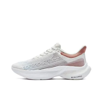 Erke Gallop Anti Slip Wear Resistant Low Top Casual Running Shoes Women's White Gold