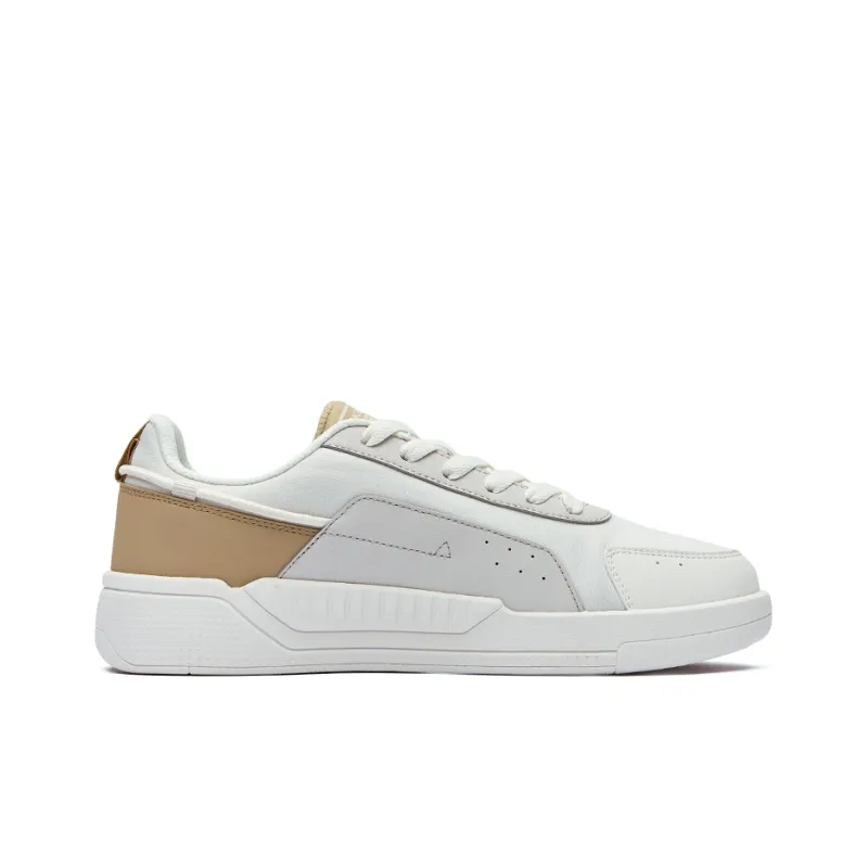 Erke Fearless Low-Top Skateboard Shoes Men's White Light Brown-1
