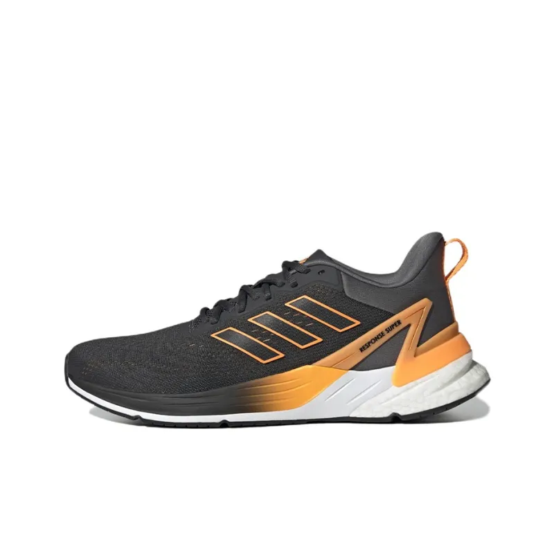 Adidas Response Running Shoes Men Low Top Black Gray/Orange Yellow-0