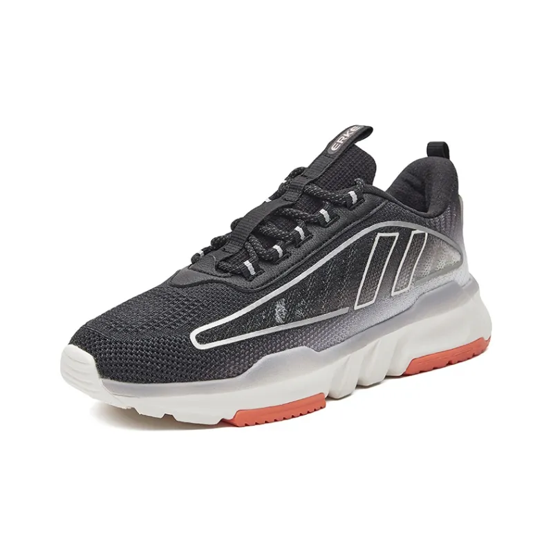 Erke Low-Top Running Shoes Women's Black Orange Pink-2