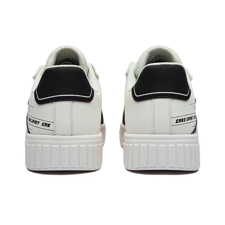 Erke Peerless Master Abrasion Resistant Breathable Low Top Skateboard Shoes Men's White Black-3