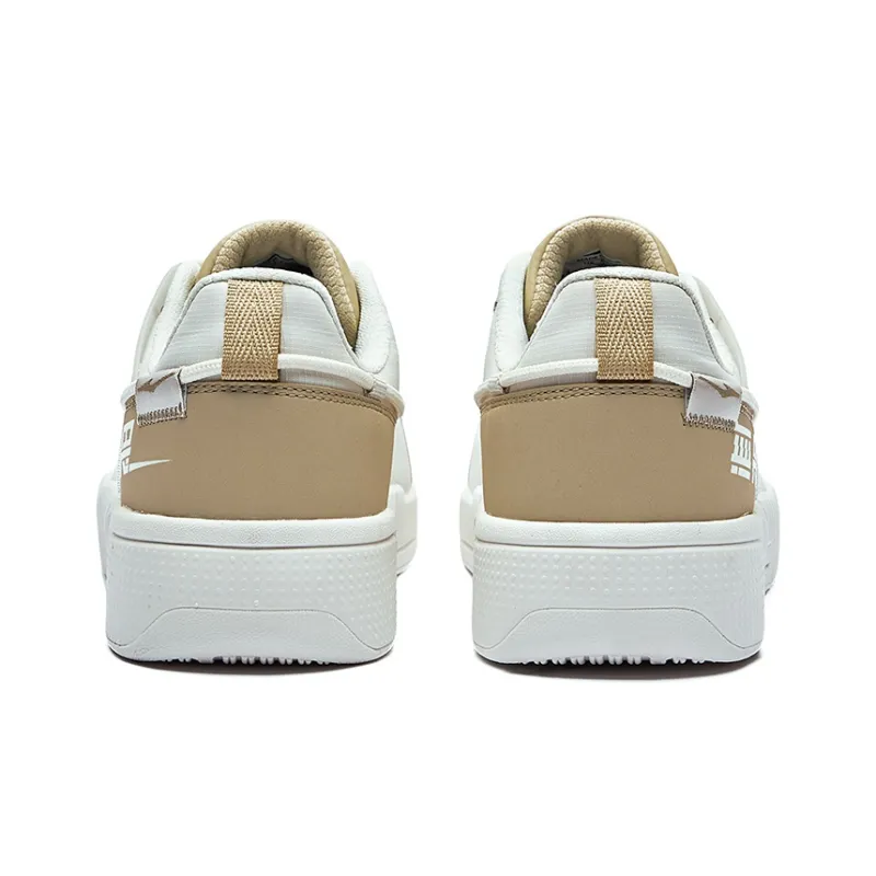 Erke Fearless Low-Top Skateboard Shoes Men's White Light Brown-3