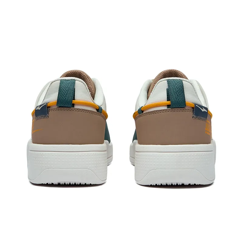 Erke Fearless Low-Top Skateboard Shoes Men's White Gray Umber-3