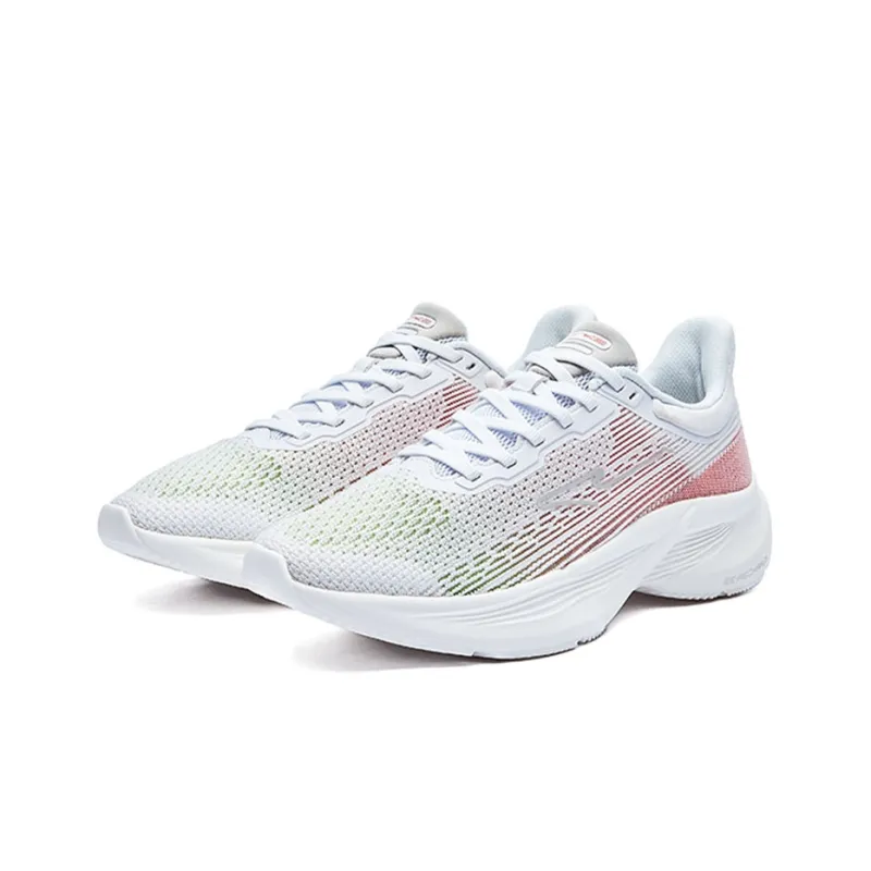 Erke Gallop Cushioning Anti Slip Wear Resistant Breathability Low Top Running Shoes Men's White Orange-1