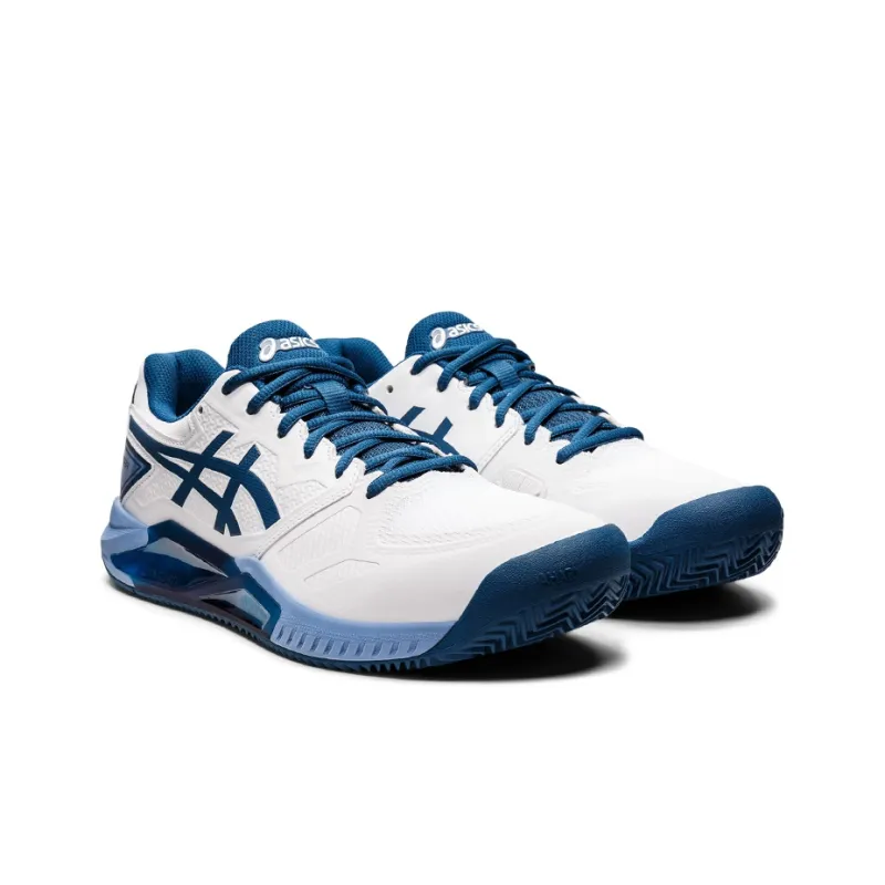 Asics Gel Challenger 13 Clay Abrasion Resistant Low Top Tennis Shoes Men's White Haze Blue-2