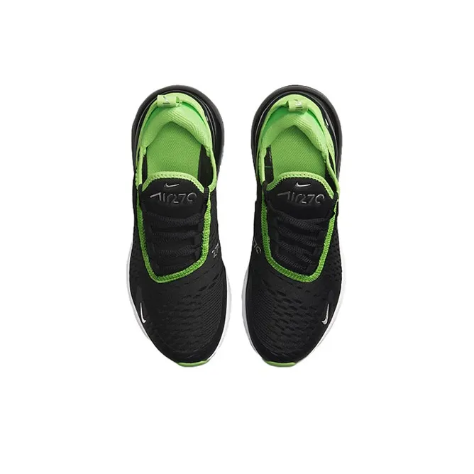 Nike Air Max 270 Cushioning Anti-Slip And Wear-Resistant Low-Top Running Shoes GS Black Green-3
