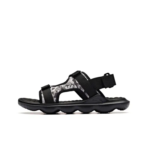 ANTA Beach Sandals Men Black/Dark Gray