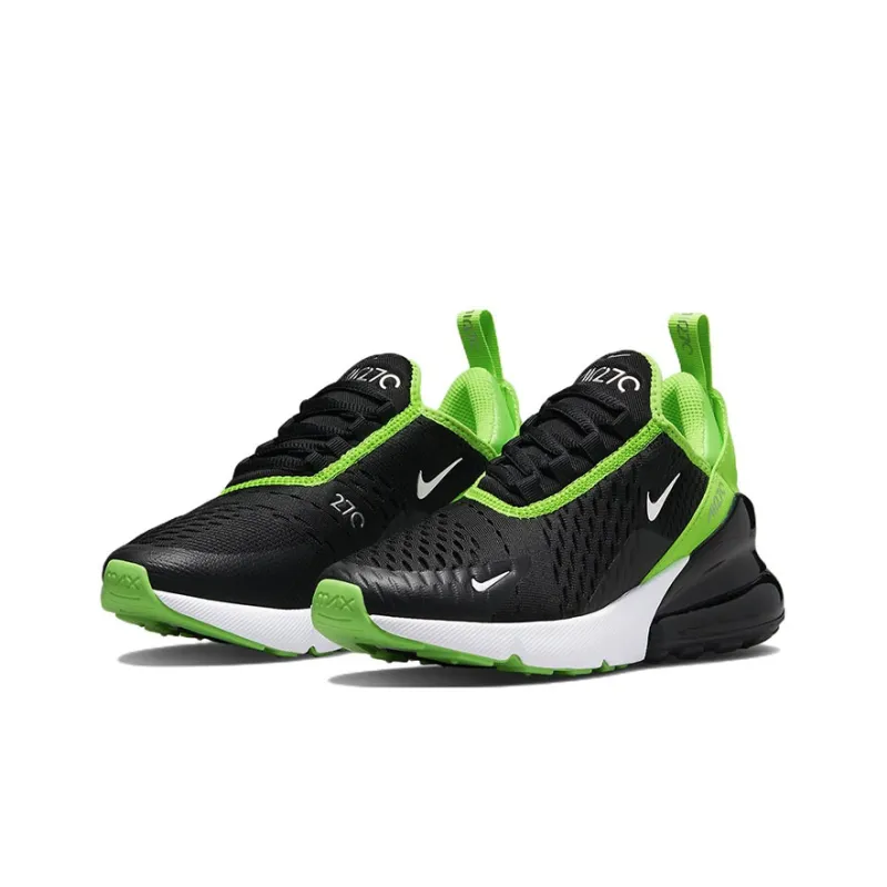 Nike Air Max 270 Cushioning Anti-Slip And Wear-Resistant Low-Top Running Shoes GS Black Green-2