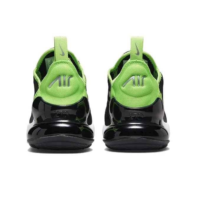 Nike Air Max 270 Cushioning Anti-Slip And Wear-Resistant Low-Top Running Shoes GS Black Green-4