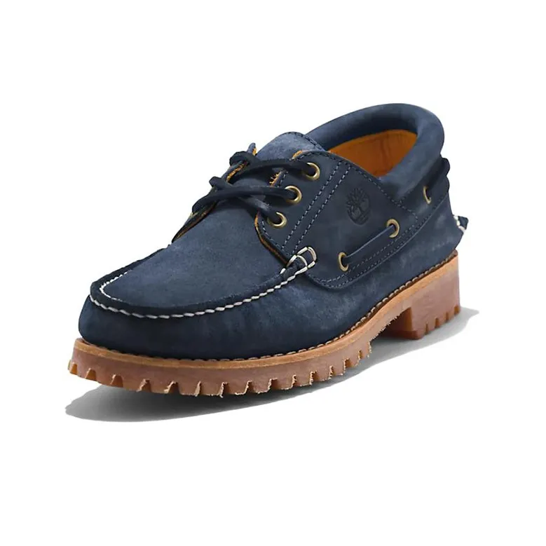 Timberland 3-Eye Casual Shoes Men Low-Top Marine Blue/Brown-2