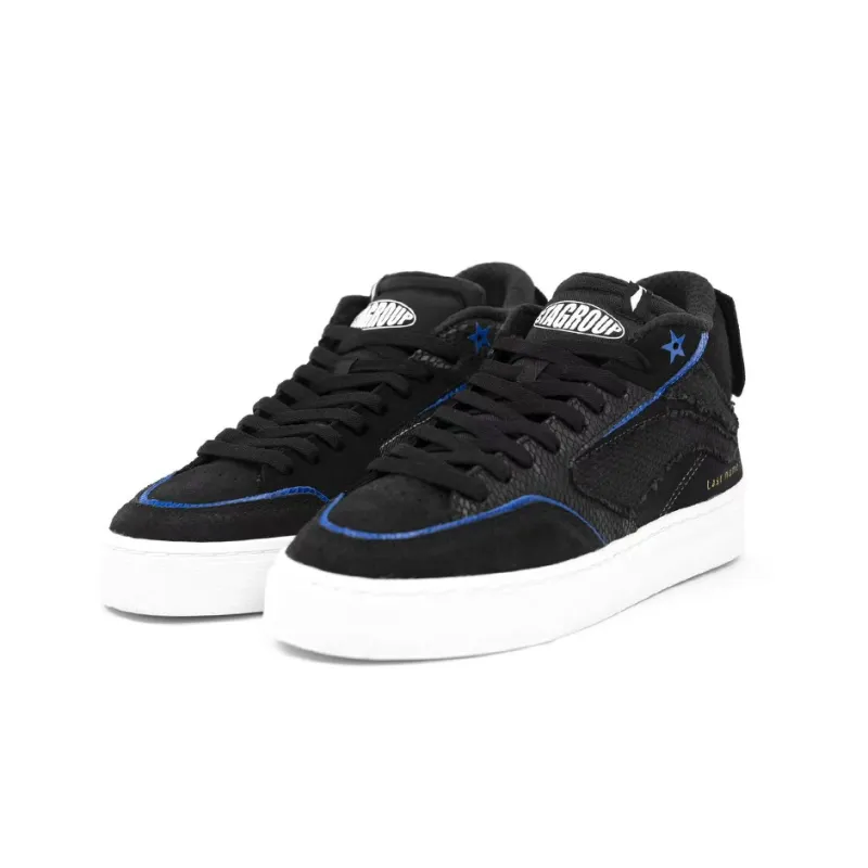 STA x LiNing Wave 180 Anti Slip Wear Resistant Mid Top Skateboard Shoes Women's Black Blue-2