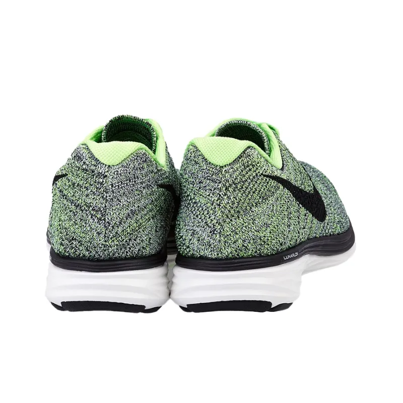 Nike Flyknit Lunar 3 Cushioning Anti-Slip And Wear-Resistant Low-Top Running Shoes Men's Green Gray-2