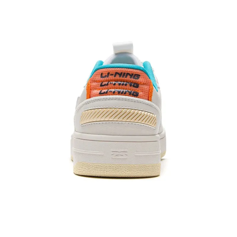 LiNing Slip Resistant, Abrasion Resistant, Balance, Lightweight Low Top Skateboard Shoes Men's White Orange-5