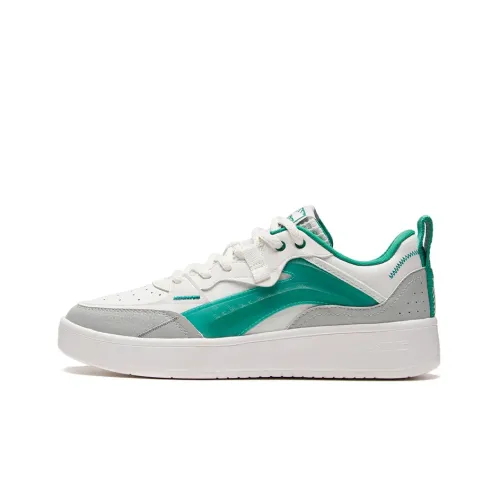 LiNing Durable Lightweight And Breathable Low Top Skateboard Shoes Men's White Green
