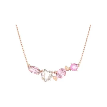 Swarovski Gema 520 Rose Gold Tone Plated Necklaces Women's Pink
