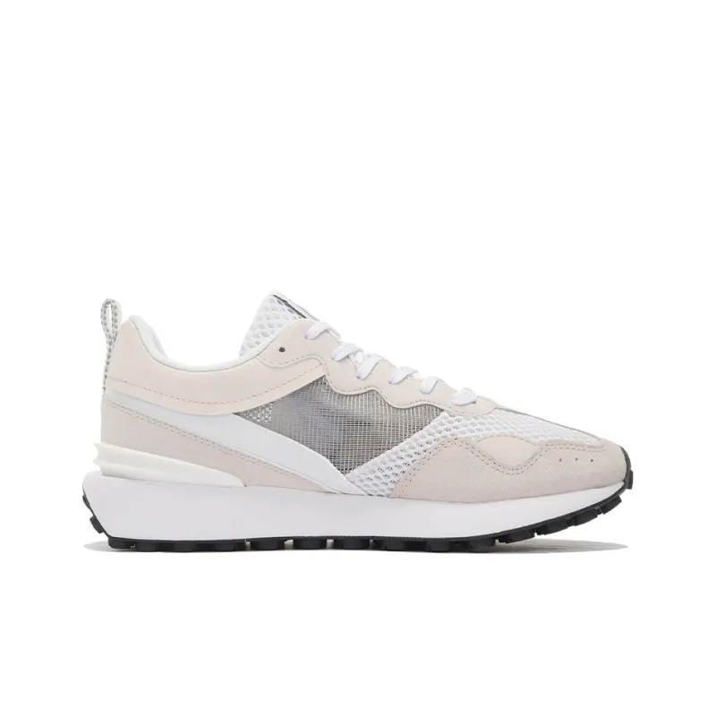 LiNing Fangyuan Classic Cushioning Anti Slip And Wear Resistant Low Top Sports Casual Shoes Women's White Sand Gray-1