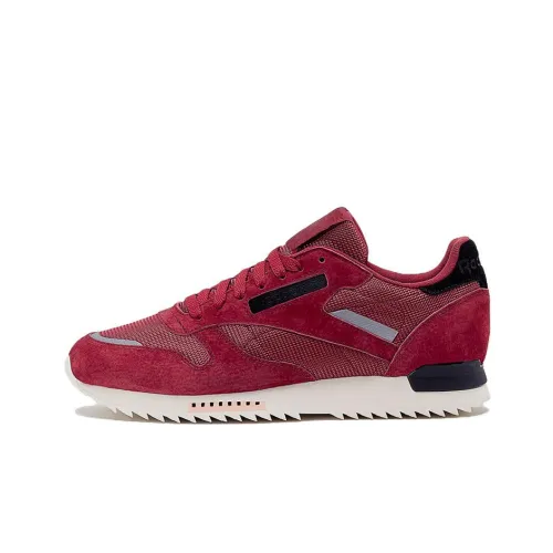 Reebok Classic Leather Running Shoes Men Low-Top Burgundy