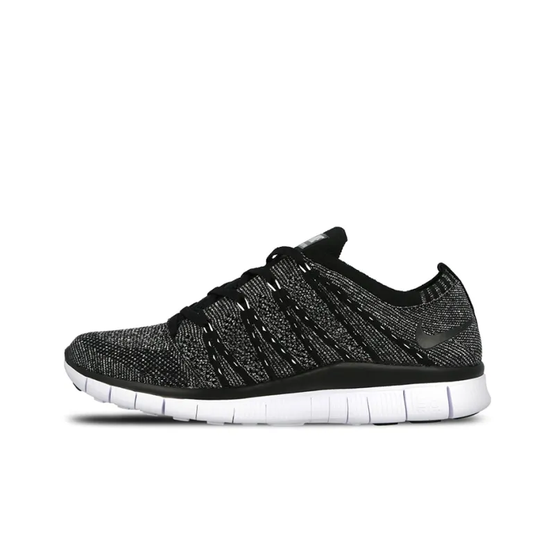 Nike Free Flyknit Cushioning Anti-Slip And Wear-Resistant Low-Top Athletic Shoes Men's Black Gray Color-0
