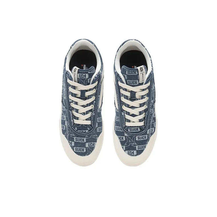 LiNing 50/50 Anti Slip And Wear Resistant Lightweight Low Top Skateboard Shoes Men's Blue-3