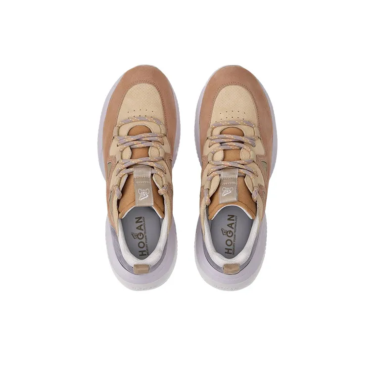 HOGAN Nteraction H568 Allacciato Anti Slip Wear Resistant Low Top Casual Shoes Women's Brown-4