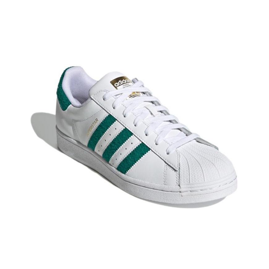 Adidas Originals Superstar Chenille Stripes Cloud White Green POIZON