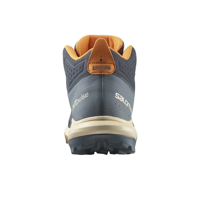 SALOMON OUTpulse Abrasion Resistant Mid Top Hiking Trekking Shoes Men's Gray Blue-3