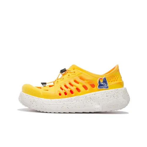 LiNing Pan Gu Casual Shoes Women's Low-Top Bright Yellow/Fluorescent Sweet Orange