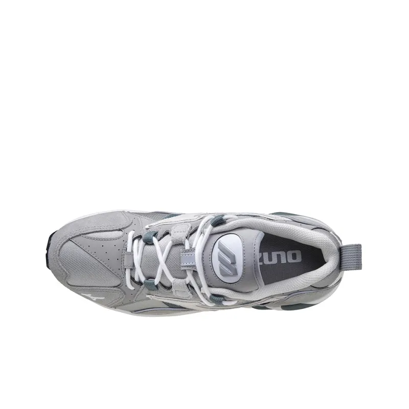 Mizuno Wave Rider 1 Cushioning Anti-Slip Wear-Resistant Breathability Low-Top Casual Shoes Unisex Gray White-2