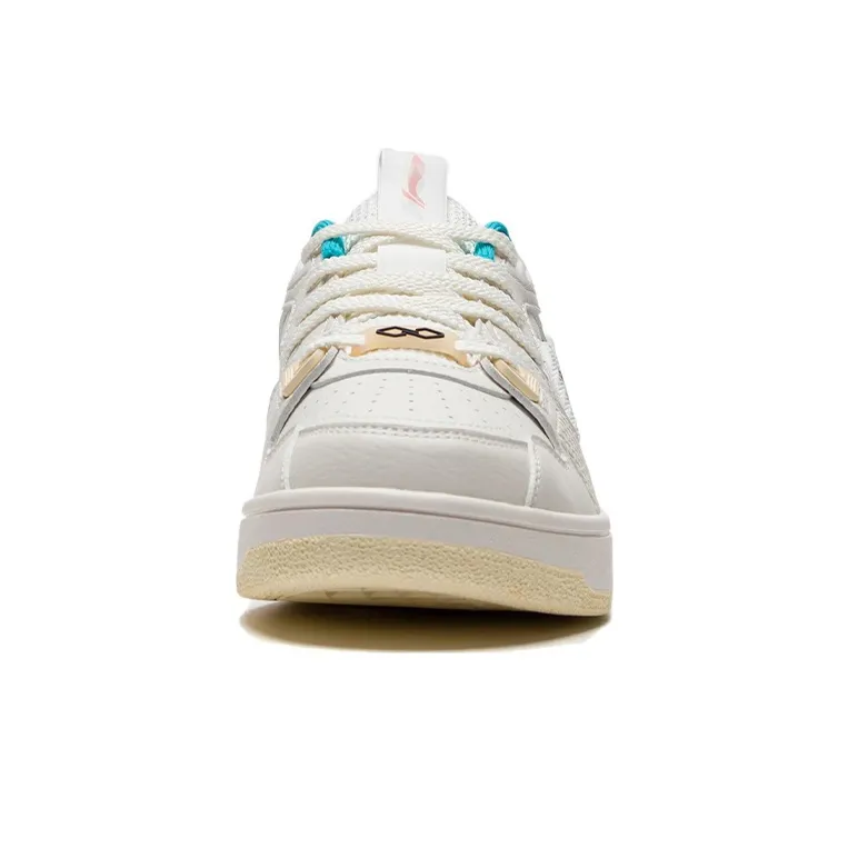 LiNing Slip Resistant, Abrasion Resistant, Balance, Lightweight Low Top Skateboard Shoes Men's White Orange-4