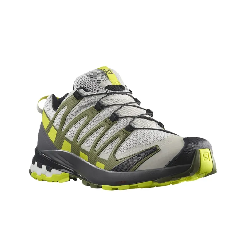SALOMON XA Pro 3D V8 Running Shoes Men Low-Top Gray/Green/Black-1