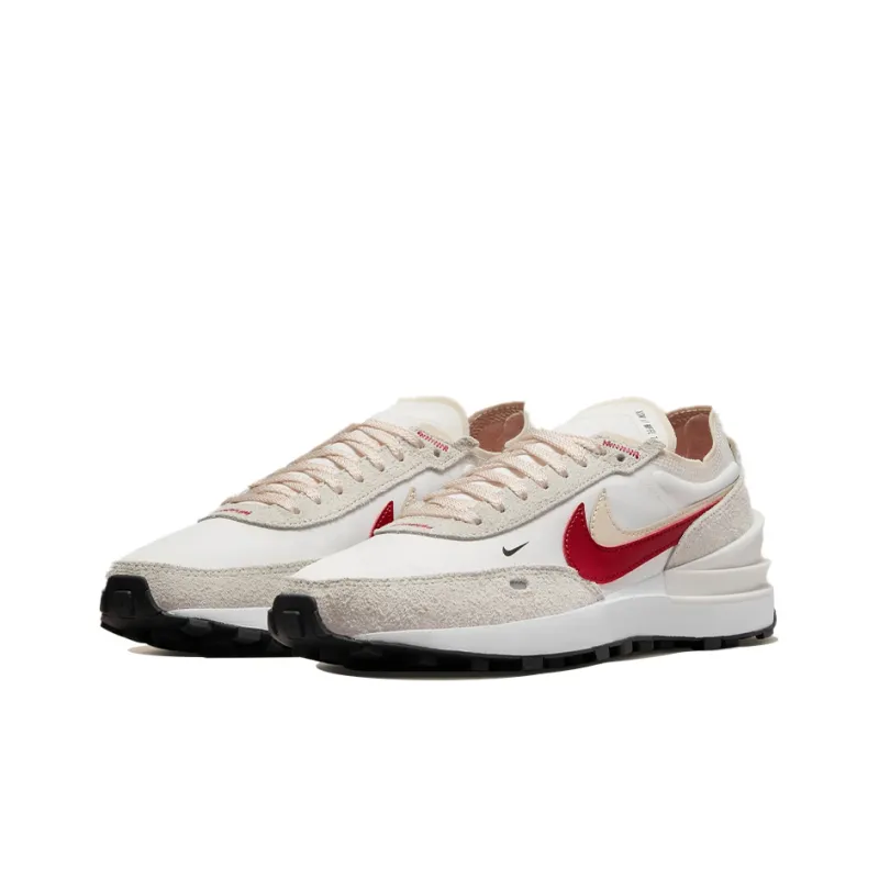 Nike Waffle One Se Sail Pearl White Black Gym Red Women's-2