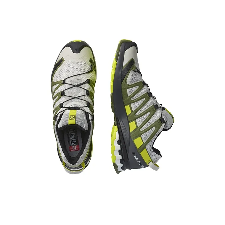 SALOMON XA Pro 3D V8 Running Shoes Men Low-Top Gray/Green/Black-2