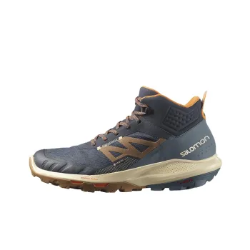 SALOMON OUTpulse Abrasion Resistant Mid Top Hiking Trekking Shoes Men's Gray Blue