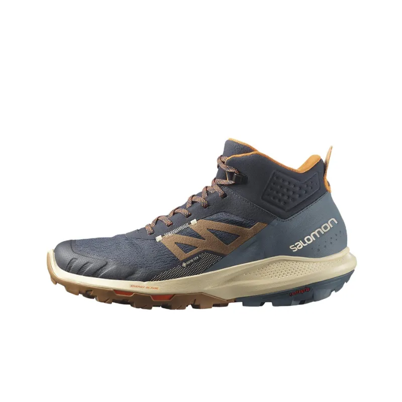 SALOMON OUTpulse Abrasion Resistant Mid Top Hiking Trekking Shoes Men's Gray Blue-0